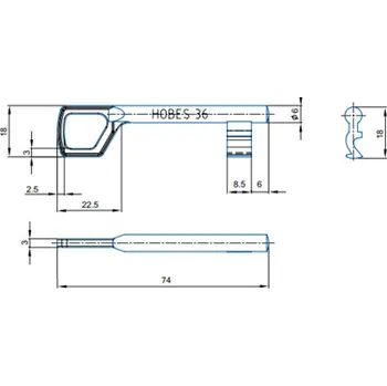 Rozlišovač klíče Klíč tvarový BB K220-36