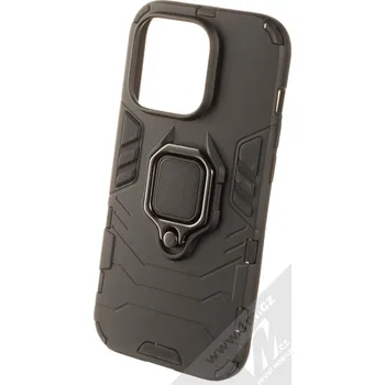 Pouzdro na mobilní telefon 1Mcz Armor Ring odolný ochranný kryt s držákem na prst pro Apple iPhone 14 Pro černá (black)