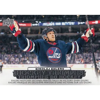 Karetní hra insert karta NIKOLAJ EHLERS 22-23 Tim Hortons Hockey Triumphs číslo HT-13