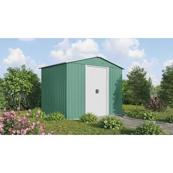Zahradní domek Plechový zahradní domek PERGART Köln II 86 226 x 162 cm zelený