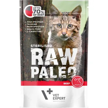 Krmivo pro kočku RAW PALEO Sterilised Cat Beef - mokré krmivo s hovězím masem pro sterilizované kočky 100g
