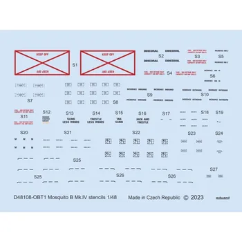 Plastikový model 1/48 Decals Mosquito B Mk.IV stencils (TAM/REV)