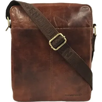 Pánská kožená taška přes rameno Sendi Design koňaková B-701 mushroom
