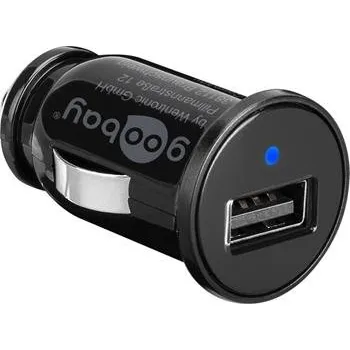 goobay Napájecí 12-24V autoadaptér na 1x USB 1A černý