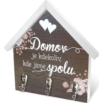 Obraz Nekupto Dřevěný domeček velký s háčky - Domov je kdekoliv, kde jsme spolu
