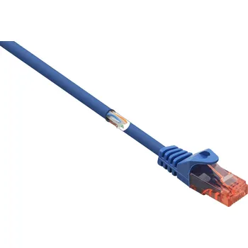Datový kabel Renkforce RF-5043876 RJ45 síťové kabely, propojovací kabely CAT 6 U/UTP 1.00 m modrá s ochranou, bez halogenů 1 ks