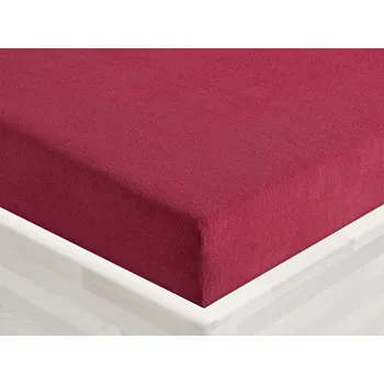 Prostěradlo Froté napínací prostěradlo FR-010 Vínové 160 x 200 - výška 20 cm