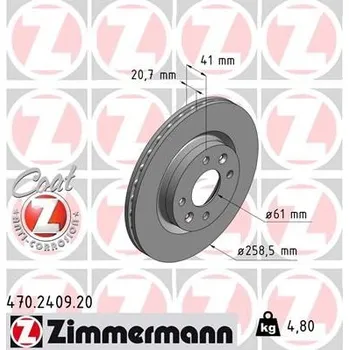 Brzdový kotouč Brzdový kotouč ZIMMERMANN 470.2409.20