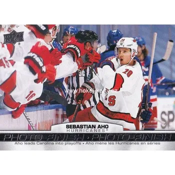 Sběratelská karetní hra insert karta SEBASTIAN AHO 21-22 Tim Hortons Photo Finish číslo PF-1