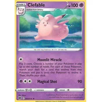 Karetní hra Pokémon BRS 054/172 Clefable - Brilliant Stars Stav: Near Mint, Verze: REVERSE HOLO