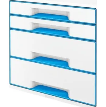 Archivační box Zásuvkový box Leitz WOW, 4 zásuvky, světle modrý