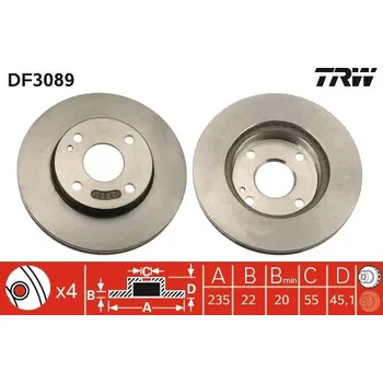 Brzdový kotouč Brzdový kotouč TRW DF3089