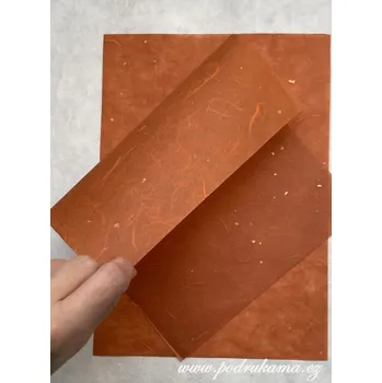 Umělecký papír Sapaimport Morušový papír Unryu Lurex zlaté drobky - cihlový Velikost: 23x32 cm, balení 10 ks