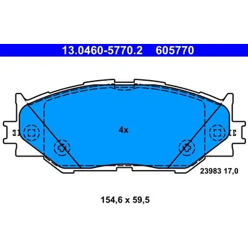 Brzdová destička Sada brzdových destiček, kotoučová brzda ATE 13.0460-5770.2