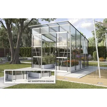 Skleník Skleník Vitavia Playa 7600 kombinace skla a polykarbonátu 258 x 291,6 cm hliník vč. základového rámu