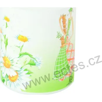 Svíčka IHR MARGRET velká dekorativní svíčka rozkvetlé bílé kopretiny a panenka