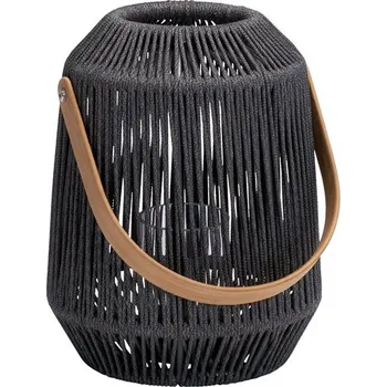 Lucerna Stern Lucerna Nele malá, Stern, kulatá průměr 30 x výška 39 cm, rám hliník anthracite, lanko light blue, teaková rukojeť