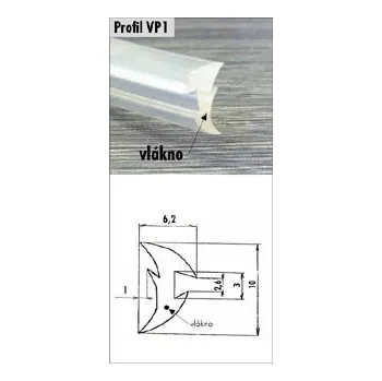Stavební profil Profil VP1- zasklívací (černá / návin 25 m / 25m)