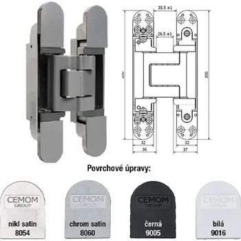 pant ESTETIC 130+8 skryté závěsy s krytkami (nikl satin 8054 / 1ks)
