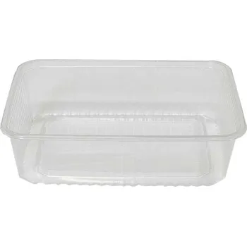 Jednorázové nádobí vanička obdélníková PP, 750 ml 180x132x43mm - transparentní (50 ks/balení)