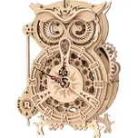RoboTime 3D dřevěné mechanické puzzle Soví hodiny