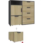 Meblar Komoda Nano NA8 Barva: grafit + dub riviera