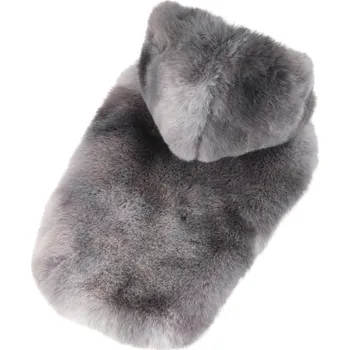 Obleček pro psa Bunda Fox s kapucí - šedý melír XL