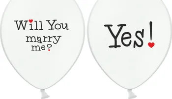 Balónek PartyDeco Latexový balónek Will you marry me bílý 30 cm