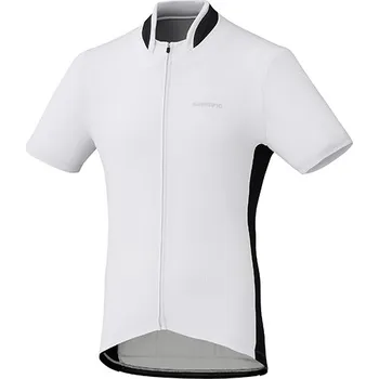 cyklistický dres SHIMANO dres, celopropínací, bílá, M (SHIMANO dres, celopropínací, bílá, M)