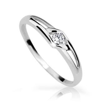 Prsten Zlatý zásnubní prsten DF 1633 se zirkony