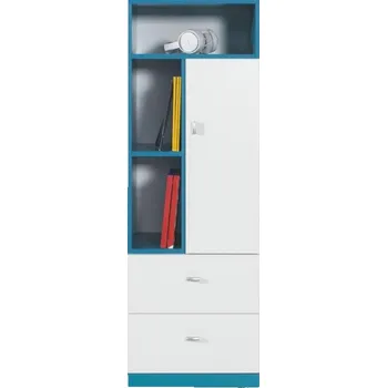 Dětská skříň Meblar Skříň Mobi MO7 Barva: bílý lux + tyrkys