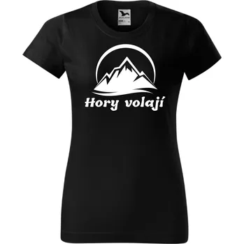 Dámské tričko Dámské tričko - Hory volají! Barva: Růžová, Velikost: M