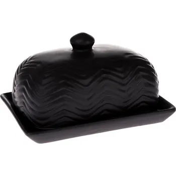 Keramická máslenka černá, 16,5 x 12,5 x 9 cm