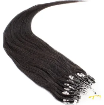 Příčesek 50cm vlasy evropského typu pro metodu Micro Ring / Easy Loop 0,5g/pr. – přírodní černá