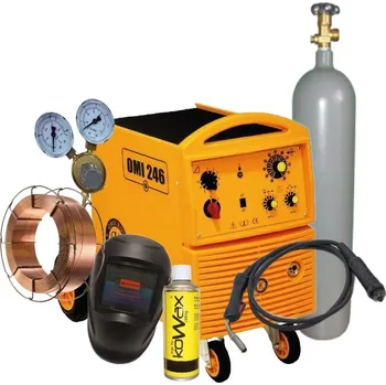 Svářečka Omicron OMI 246i 4-Kladka + Hořák + Ventil + Kukla + Sprej + Drát + plná Láhev CO2