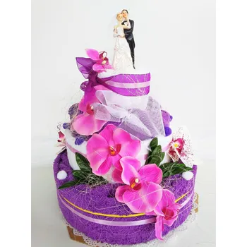 Svatební dekorace Veratex Textilní dort třípatrový Q7 svatební