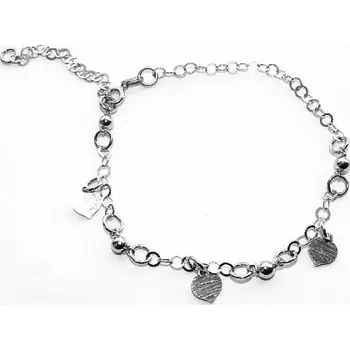 Náramek Stříbrný náramek srdce - 18 až 24 cm (Stříbrný náramek se srdíčky)