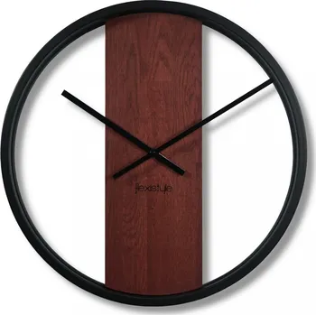 Hodiny Nástěnné hodiny ze dřeva a kovu 50 cm Mahagon