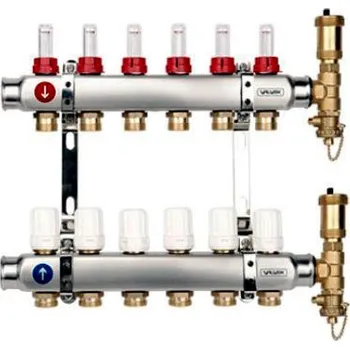 rozdělovač topení Valvex Rozdělovač nerez s průtokoměry, 6 okruhy - 6085640