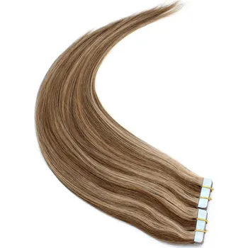 Příčesek 40cm Tape hair / pu extension / Tape IN lidské vlasy remy – tmavý melír