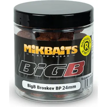 Boilies Mikbaits BigB Boilie rozpustné - Broskev/Černý pepř - 24mm/250ml