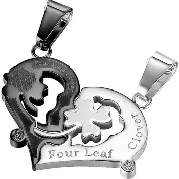 Náhrdelník IZMAEL Přívěsek na řetízek FL 24094 Černá/Stříbrná KP24094