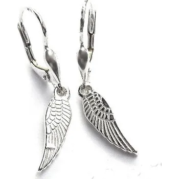 Náušnice Stříbrné visací náušnice křídla - DN35/27 (Stříbrné náušnice s andělskými křídly)