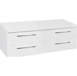 Krajcar KG Geo koupelnová skříňka 130 x 46 x 50 cm se dvěma výřezy bílá 2KG.130