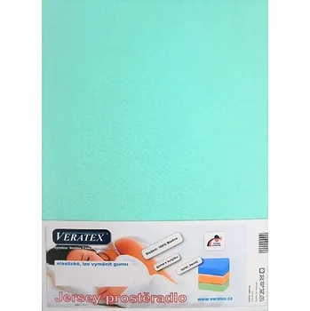 Jersey prostěradlo 90x220 cm (č.26-tyrkysová)