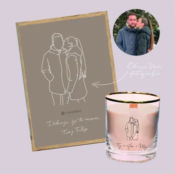 Rám na obraz SET Plakátu a svíčky s obrysem fotografie - s písní Rozměr + barva rámu: A4 Béžový - Dřevěný rám, Kresba: Potřebuji namalovat