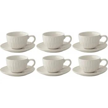 Easy Life, Itálie Easy Life - Porcelánové šálky s podšálky Gallery White na espresso 6 ks - 110 ml Barva: jako na obrázku