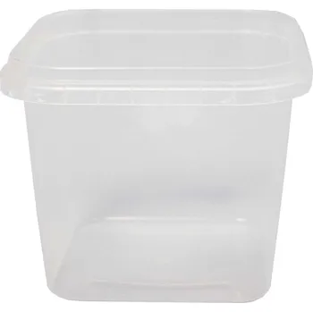 Dóza na potraviny dóza čtvercová 500 ml, PP - transparentní (10 ks/balení)