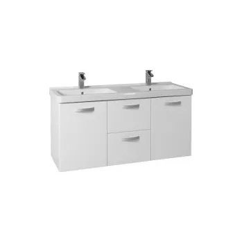 Koupelnový nábytek Krajcar KCP Cubito Praktik koupelnová skříňka s umyvadlem 130 x 65 x 48,5 cm bílá KCP130