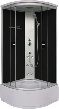 Masážní sprchový box Sanotechnik Sprchový box s hlubokou vaničkou 90 x 90 cm box černý/čirý